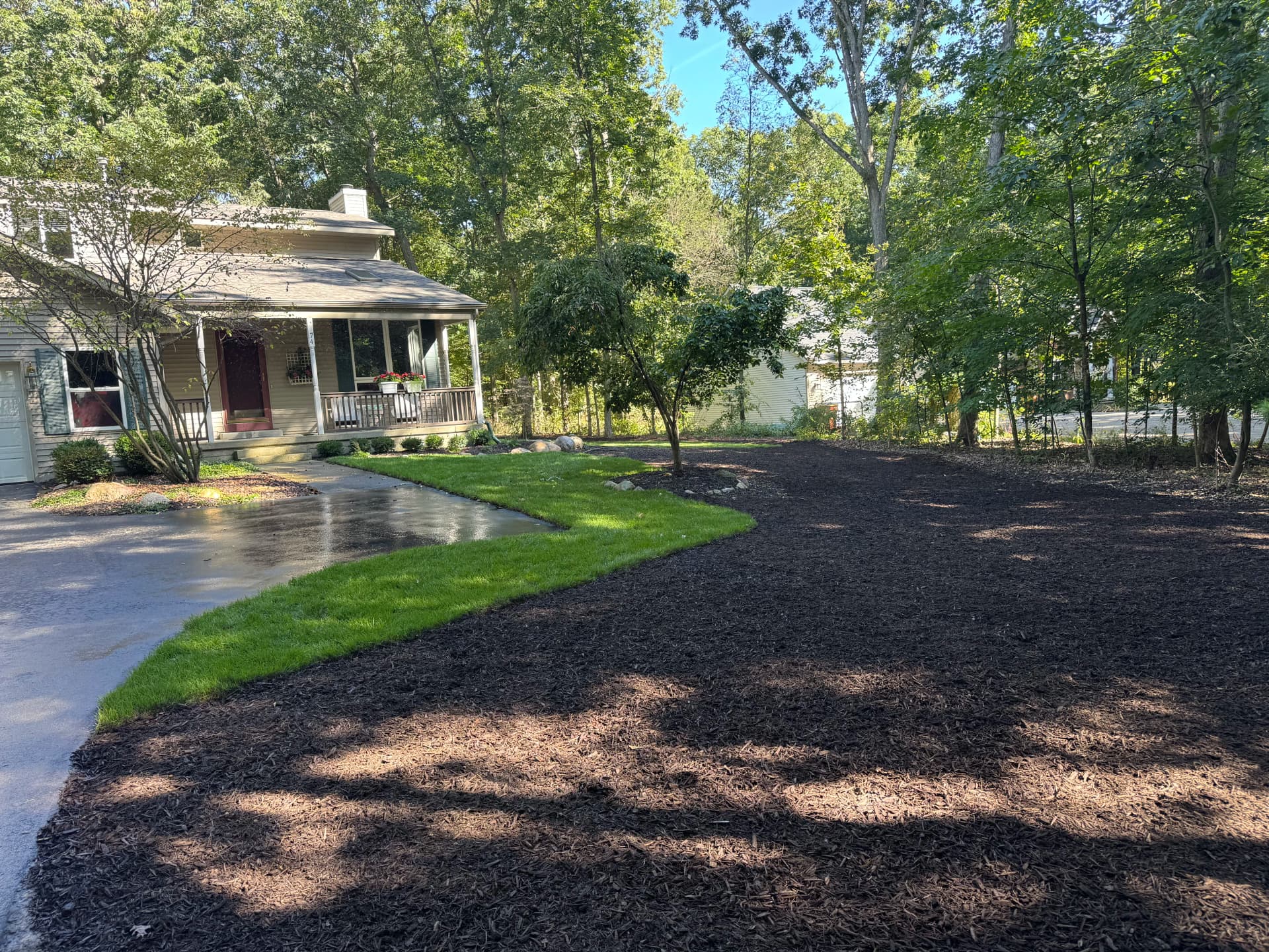 Full Lawn Rehab With Sod Installation and Fresh Mulch Beds image