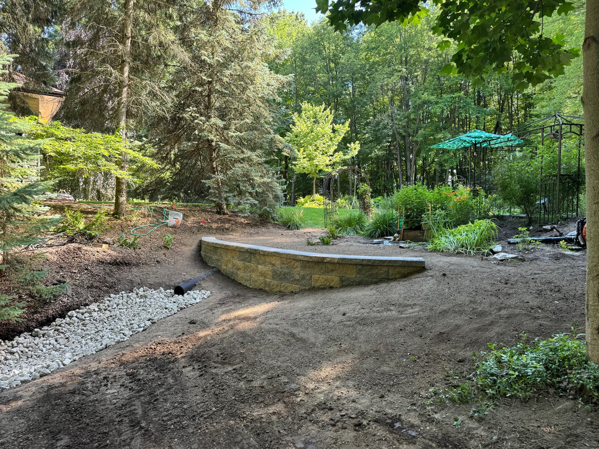 Gallery photos for Retaining Wall Rebuild with Serious Drainage in Grand Rapids: Image #2