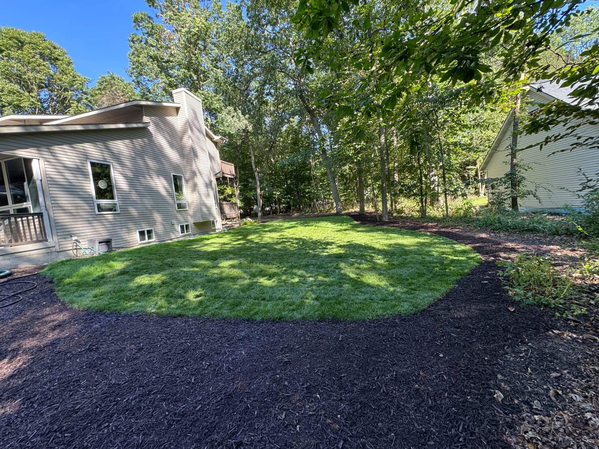 Gallery photos for Full Lawn Rehab With Sod Installation and Fresh Mulch Beds: Image #4